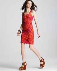 Bask in summer's brightest shades with this MICHAEL Michael Kors dress boasting a vibrant abstract print. Tone down the saturated hues with muted neutral accents. Bask in summer's brightest shades with this MICHAEL Michael Kors dress boasting a vibrant abstract print. Tone down the saturated hues with muted neutral accents.