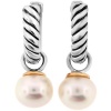 Meredith Leigh Sterling Silver and 14k Gold FW Pearl Earrings (7 mm)