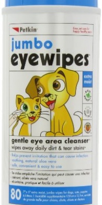 Petkin Jumbo Eyewipes, 80-Count (Pack of 4)