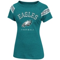 NFL Womens Philadelphia Eagles Full Blitz Short Sleeve Raglan Open Neck Tee (Marine Grn Hthr/Ath Gray Hthr, X-Large) NFL Womens Philadelphia Eagles Full Blitz Short Sleeve Raglan Open Neck Tee (Marine Grn Hthr/Ath Gray Hthr, X-Large)