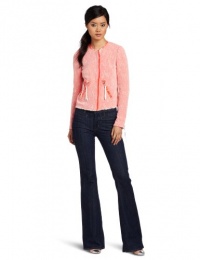 Rebecca Taylor Women's Neon Tweed Jacket, Poral, 2 Rebecca Taylor Women's Neon Tweed Jacket, Poral, 2
