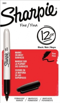 Sharpie Fine Point Permanent Markers, 12 Black Markers(30001)