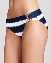 On trend Ikat print proves right for the beach with this hipster bikini bottom from Lauren by Ralph Lauren. The cut is utterly flattering -- gold ring detailing adds a hint of glitz. On trend Ikat print proves right for the beach with this hipster bikini bottom from Lauren by Ralph Lauren. The cut is utterly flattering -- gold ring detailing adds a hint of glitz.