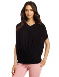 C&C California Women's Stretch Jersey Cap Sleeve Deep Cowl Tee, Black, Medium C&C California Women's Stretch Jersey Cap Sleeve Deep Cowl Tee, Black, Medium