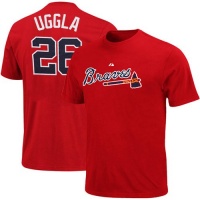 MLB Majestic Atlanta Braves #26 Dan Uggla Red Player T-shirt MLB Majestic Atlanta Braves #26 Dan Uggla Red Player T-shirt
