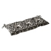 Pillow Perfect Indoor/Outdoor Black/Beige Damask Tufted Loveseat Cushion