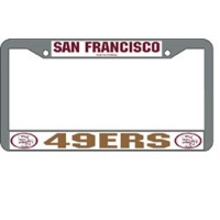 NFL San Francisco 49ers Chrome Licensed Plate Frame NFL San Francisco 49ers Chrome Licensed Plate Frame