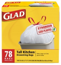 Glad Tall Kitchen Drawstring Garbage Bags, 78 Count Glad Tall Kitchen Drawstring Garbage Bags, 78 Count