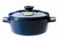 Emile Henry Flame Top 2.6 Quart Round Oven, Azur
