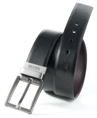 Don't over-think your morning rotation, this smooth reversible belt from Kenneth Cole quickly complements any look for the office. Don't over-think your morning rotation, this smooth reversible belt from Kenneth Cole quickly complements any look for the office.