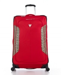 Your style source-a fun & funky dose of leopard print makes every itinerary fashion forward. This smooth-gliding spinner expands to pack in even more to the spacious main compartment, which includes a 3-1-1 bag and matching accessory pouch for a new order when you travel. 5-year warranty. Your style source-a fun & funky dose of leopard print makes every itinerary fashion forward. This smooth-gliding spinner expands to pack in even more to the spacious main compartment, which includes a 3-1-1 bag and matching accessory pouch for a new order when you travel. 5-year warranty.