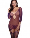 Dreamgirl Women's Plus-Size Istanbul Fishnet Garter Dress and Stockings