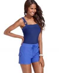 Cargo pockets add sporty style to these JAG board shorts -- perfect as a beach cover up! Cargo pockets add sporty style to these JAG board shorts -- perfect as a beach cover up!