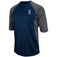 MLB Mens Seattle Mariners 3/4 Sleeve Featherweight Tech Fleece Pullover By Majestic MLB Mens Seattle Mariners 3/4 Sleeve Featherweight Tech Fleece Pullover By Majestic