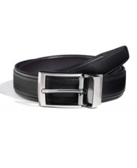 Polish off your office wardrobe with the reversible versatility of this leather belt from Geoffrey Beene Polish off your office wardrobe with the reversible versatility of this leather belt from Geoffrey Beene