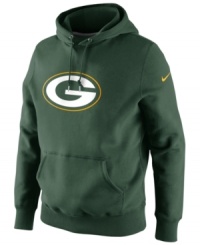 Shout out to your favorite NFL football team with this comfortable Green Bay Packers hoodie from Nike. Shout out to your favorite NFL football team with this comfortable Green Bay Packers hoodie from Nike.