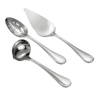 Reminiscent of the paths that stars trace across the sky, an ethereal ring and dots encircle every piece of Etoile flatware. Made of durable 18/10 stainless steel, Etoile offers a classic elegance that will set a beautiful table -- be it today or twenty years from now. Reminiscent of the paths that stars trace across the sky, an ethereal ring and dots encircle every piece of Etoile flatware. Made of durable 18/10 stainless steel, Etoile offers a classic elegance that will set a beautiful table -- be it today or twenty years from now.