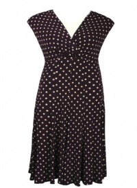 Neckline Dot Print Jersey Dress Neckline Dot Print Jersey Dress