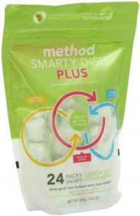 Method Smarty Dish Plus Dishwasher Detergent Packs, Lemon Mint, 24 Count Method Smarty Dish Plus Dishwasher Detergent Packs, Lemon Mint, 24 Count