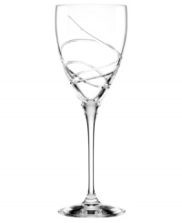 A fanciful cut pattern contrasts the timeless form of this Adorn goblet from the Lenox crystal stemware collection. A fanciful cut pattern contrasts the timeless form of this Adorn goblet from the Lenox crystal stemware collection.