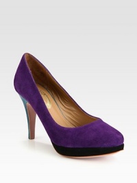 On-trend colorblock suede silhouette with a tall heel and platform. Self-covered heel, 3½ (90mm)Suede platform, ¾ (20mm)Compares to a 2¾ heel (70mm)Suede upperLeather lining and solePadded insoleImportedOUR FIT MODEL RECOMMENDS ordering one half size up as this style runs small. On-trend colorblock suede silhouette with a tall heel and platform. Self-covered heel, 3½ (90mm)Suede platform, ¾ (20mm)Compares to a 2¾ heel (70mm)Suede upperLeather lining and solePadded insoleImportedOUR FIT MODEL RECOMMENDS ordering one half size up as this style runs small.