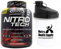 MuscleTech Nitro-Tech Performance Series Strawberry Whey Protein Isolate 4 lbs + Nutra Health Supply Shaker 22oz w/ Built-In-Stainer MuscleTech Nitro-Tech Performance Series Strawberry Whey Protein Isolate 4 lbs + Nutra Health Supply Shaker 22oz w/ Built-In-Stainer