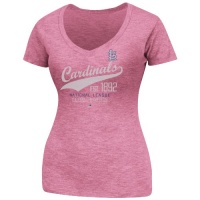MLB Womens St. Louis Cardinals Winners Appeal Cardinal Melange Short Sleeve Deep V-Neck Tee By Majestic MLB Womens St. Louis Cardinals Winners Appeal Cardinal Melange Short Sleeve Deep V-Neck Tee By Majestic