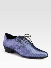 Silk basic in an abstract print with a lace-up front and stacked heel. Stacked heel, 1 (25mm)Printed silk upperLeather lining and solePadded insoleMade in ItalyOUR FIT MODEL RECOMMENDS ordering true size. 