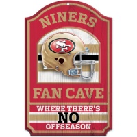 NFL San Francisco 49ERs 11-by-17 inch Fan Cave No Offseason Wood Sign NFL San Francisco 49ERs 11-by-17 inch Fan Cave No Offseason Wood Sign