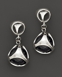 Bold sterling silver earrings, gleaming with black onyx, are elegant showcases for Di MODOLO's iconic Triadra design. Bold sterling silver earrings, gleaming with black onyx, are elegant showcases for Di MODOLO's iconic Triadra design.