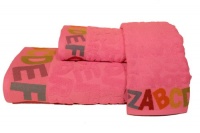 Kassatex Bambini ABC Towel Set, Pink Kassatex Bambini ABC Towel Set, Pink