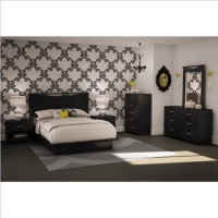 South Shore Furniture Basic Collection Full Platform Bed, Black South Shore Furniture Basic Collection Full Platform Bed, Black