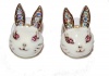 DaisyJewel Wonderland White Enamel & Crystal Bunny Rabbit Earrings - Betsey Johnson Inspired