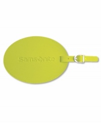 Add a splash of color to your best bag! Oversized and stylish, this luggage tag makes it easy to spot your bag and also provides a business card-sized space for recording your personal information. A double strap and buckle keep the tag securely fastened on the way to each & every destination. Add a splash of color to your best bag! Oversized and stylish, this luggage tag makes it easy to spot your bag and also provides a business card-sized space for recording your personal information. A double strap and buckle keep the tag securely fastened on the way to each & every destination.