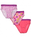 Calvin Klein Toddler Girls Hearts and Logos Bikini 3 Pack for girls (2T-3T)