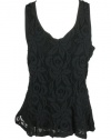 INC International Concepts Womens Petite Lace Peplum Tank Top