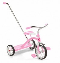Radio Flyer Girls Classic Pink Tricycle with Push Handle Radio Flyer Girls Classic Pink Tricycle with Push Handle