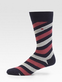 Add a dose of colorful energy to your professional attire with these comfortable, striped cotton-blend socks.Mid-calf height74% cotton/24% polyamide/2% elastaneMachine washImported Add a dose of colorful energy to your professional attire with these comfortable, striped cotton-blend socks.Mid-calf height74% cotton/24% polyamide/2% elastaneMachine washImported