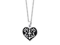 Sterling Silver Watch Over Me Reversible Heart with Cross Pendant Necklace , 18 Sterling Silver Watch Over Me Reversible Heart with Cross Pendant Necklace , 18