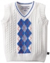 Kitestrings Baby-Boys Infant Placed Argyle Sweater Vest, White, 12 Months