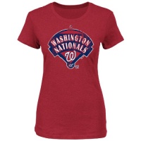 MLB Washington Nationals Women's Mandate To Win Crew Neck T-Shirt, Red Pepper Heather MLB Washington Nationals Women's Mandate To Win Crew Neck T-Shirt, Red Pepper Heather