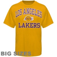 NBA Majestic Los Angeles Lakers Heart and Soul Big Sizes T-Shirt - Gold NBA Majestic Los Angeles Lakers Heart and Soul Big Sizes T-Shirt - Gold