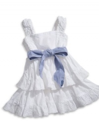 GUESS Kids Girls Baby Eyelet Iconic Dress (12 - 24m), WHITE (24M) GUESS Kids Girls Baby Eyelet Iconic Dress (12 - 24m), WHITE (24M)