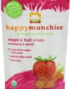 Happy Munchies Veggie and Fruit Crisps, Strawberry and Carrot, 1 Ounce