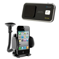 iKross Solar Powered Windshield Mount Wireless Bluetooth Speakerphone Handsfree Car Kit + Phone Holder for Blackberry Curve 9310, 9380, 9360, 9370, 9350, Bold 9790, 9780, 9900, 9930, Torch 9860, 9850, 9810, 9800, and Other Android Smartphone, Window Mobil iKross Solar Powered Windshield Mount Wireless Bluetooth Speakerphone Handsfree Car Kit + Phone Holder for Blackberry Curve 9310, 9380, 9360, 9370, 9350, Bold 9790, 9780, 9900, 9930, Torch 9860, 9850, 9810, 9800, and Other Android Smartphone, Window Mobil