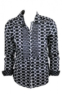 Charter Club Womens Petite Chain Link Print Blouse Top Charter Club Womens Petite Chain Link Print Blouse Top