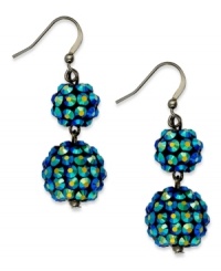 Have yourself a ball, or two. Style&co. makes sure you're the belle of the evening with these teal earrings, crafted from hematite tone mixed metal. Approximate drop: 3/4 inch. Have yourself a ball, or two. Style&co. makes sure you're the belle of the evening with these teal earrings, crafted from hematite tone mixed metal. Approximate drop: 3/4 inch.
