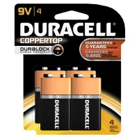 Duracell Coppertop 9-V Alkaline Batteries 4 Count Duracell Coppertop 9-V Alkaline Batteries 4 Count