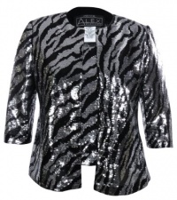 Sequin Zebra Pattern 2 Piece Evening Twinset Top Sequin Zebra Pattern 2 Piece Evening Twinset Top