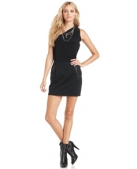 Create a decidedly downtown ensemble with DKNY Jeans' one-shoulder dress, featuring edgy zipper pockets and glossy faux-leather details. Create a decidedly downtown ensemble with DKNY Jeans' one-shoulder dress, featuring edgy zipper pockets and glossy faux-leather details.